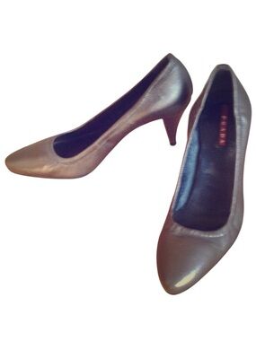 Bronze Metallic Prada Pumps